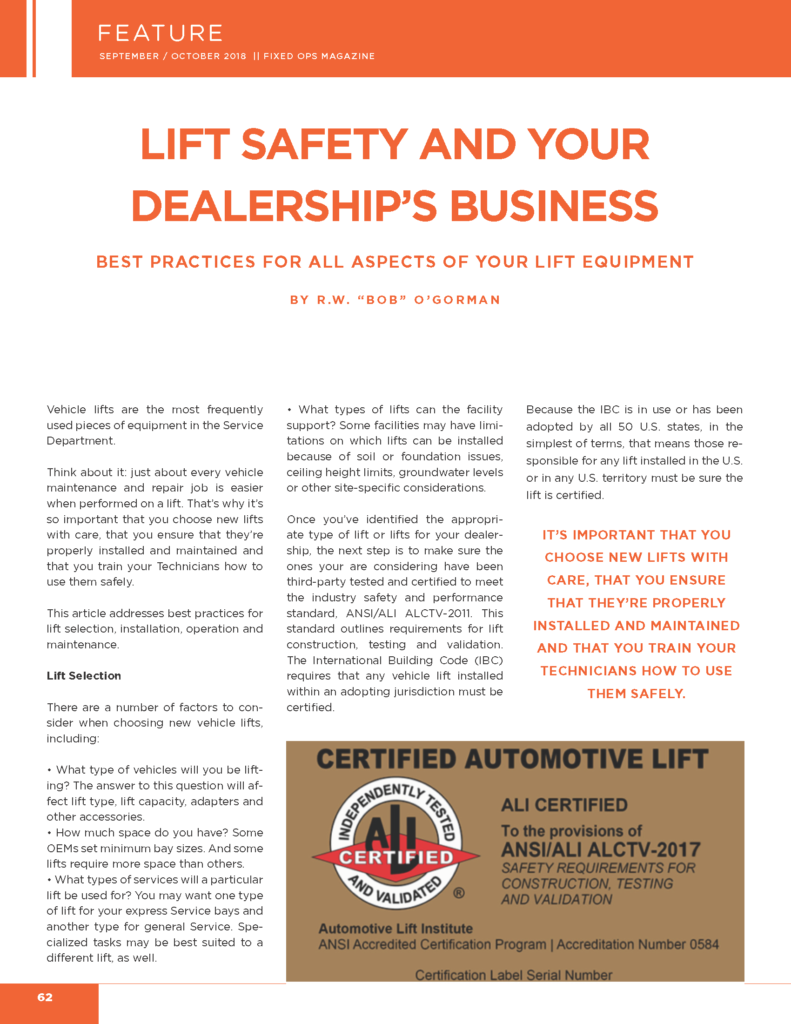 Automotive Lift Selections