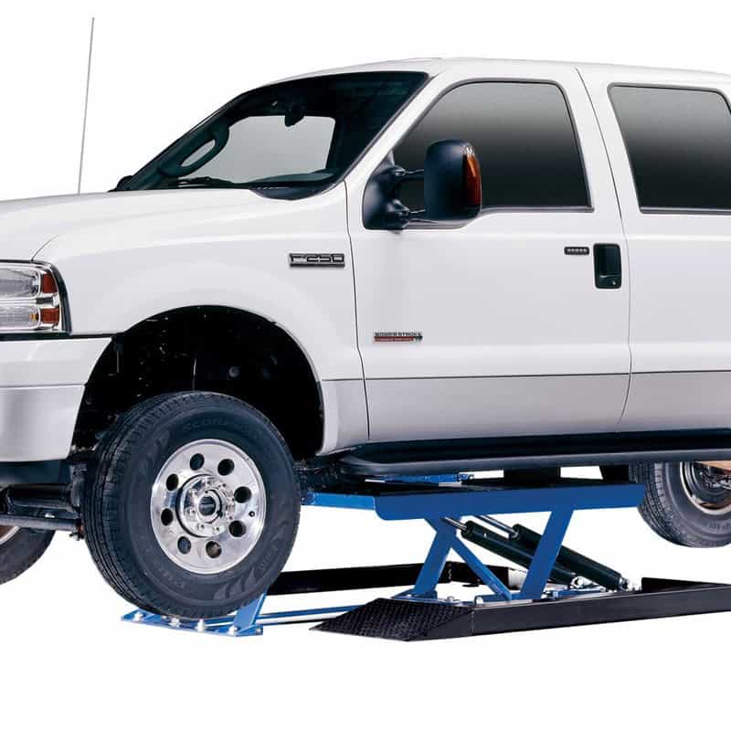 Types-Of-Car-Lifts-Low-Mid-Rise-Hinged-Lift-with-ford-truck-Rotary-Rotary-Lift-VLXS10
